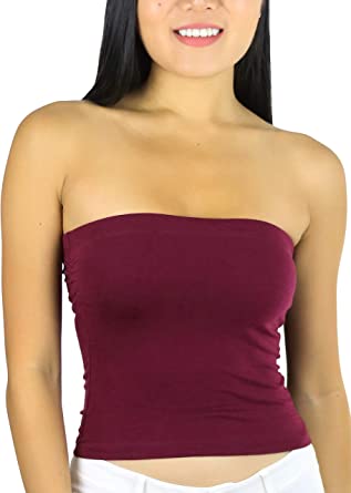 ToBeInStyle Women's Cotton-Spandex Blend Stretchy Tube Top