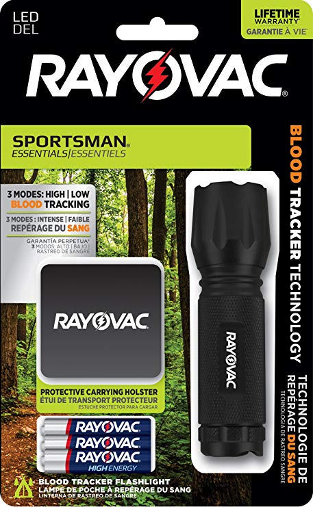 Rayovac Sportsman 18 Lumen 3AAA 6-LED Blood Tracking Flashlight with Batteries (SPBT3AAA-B)