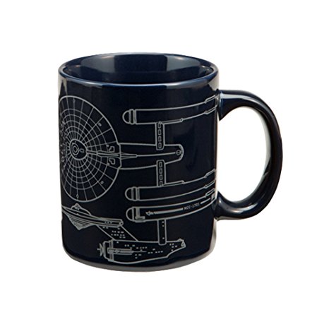Vandor 80062 Star Trek Enterprise 12 oz Ceramic Mug, Blue