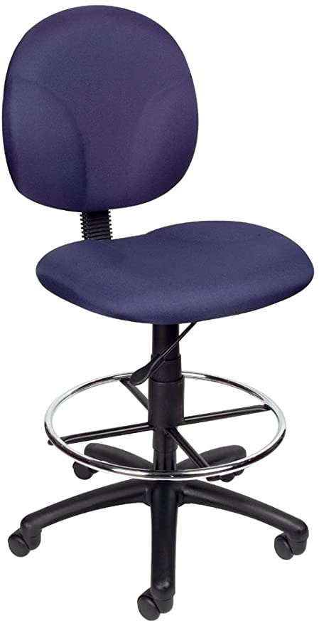 Boss Office Products B1690-BE Stand Up Fabric Drafting Stool without Arms in Blue