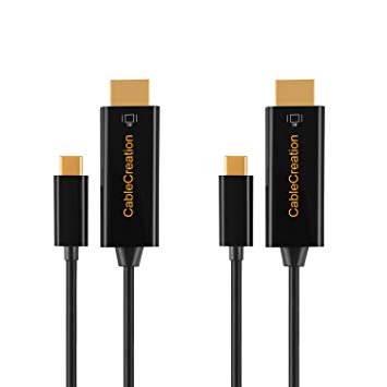 USB C to HDMI 4k Cable, CableCreation [2-Pack] 6 Feet Type C (Thunderbolt 3 Compatible) to HDMI Cable,Compatible MacBook Air 2018,New iPad Pro,MacBook Pro, iMac 2017, Chromebook Pixel, Dell XPS 13/15