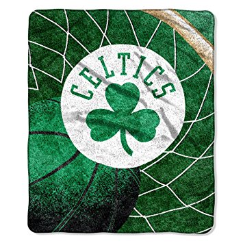 NBA Boston Celtics 50-Inch-by-60-Inch Sherpa on Sherpa Throw Blanket "Reflect" Design