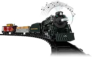 Lionel Battery-Operated Pennsylvania Flyer Freight Toy Train Set with Bluetooth, Locomotive, Train Cars, & Track with Authentic Train Sounds, Lights, & Water Vapor Smoke Effects for Kids 4