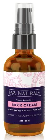 Neck Firming Cream for Sagging Neck and Wrinkles for Face Neck and Decollete by Eva Naturals - 2oz