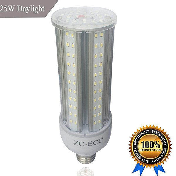 ZC-ECC 25W LED Corn Light Bulb for Indoor Outdoor Large Area - E26 Medium Screw Base, 3000Lm 6500k Daylight White,for Home Street Lamp Post Bay/Porch/Backyard Garden Super Bright