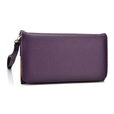 Kroo Universal Wallet Carrying Case for Smartphones - 1 Pack - Retail Packaging - Dark Purple