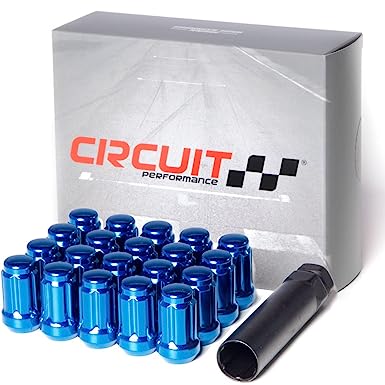 Circuit Performance Spline Drive Tuner Acorn Lug Nuts Blue 12x1.5 Forged Steel (20pc   Tool)