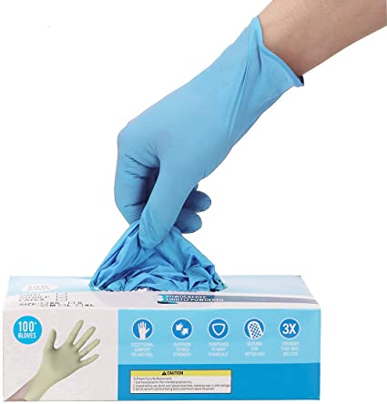 100 Pcs Gloves, Powder Free, Soft Industrial Gloves,Latex Free,Cleaning Glove Ship from USA,Arrive in 7-10 Days (S, Blue)