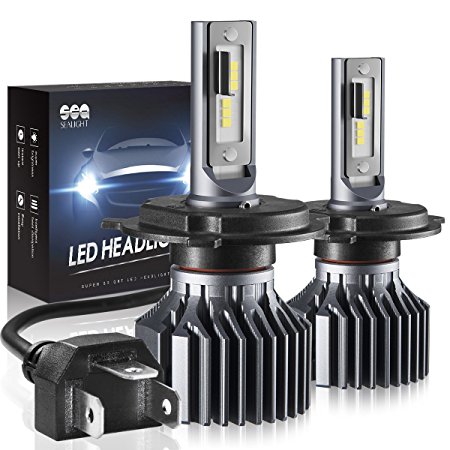 H4/9003/HB2 LED Headlight Bulbs Hi/Lo Beam Conversion Kit, DOT Approved, SEALIGHT S1 series Super Bright 24xCSP chips LED Automotive Headlamp-6000K Xenon White (2 Pack)