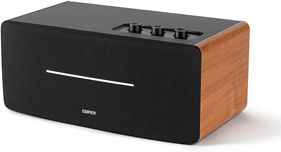 Edifier D12 Bookshelf Speaker - Integrated Desktop Stereo Bluetooth Speaker - Wireless Computer Speaker for Desktop Use- 70 Watts RMS with Subwoofer Line Out - Wooden Enclosure