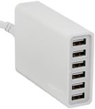 AmazonBasics 60W 6-Port USB Charger - White