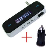 ZhiZhu 35mm In-car FM Transmitter Radio Adapter for iPhone 6 5S 5C 5 5G 4S 4 3GS 3G Galaxy S6 S5 S4 S3 Note 3 HTC One M7  Mini with Car Charger - Black