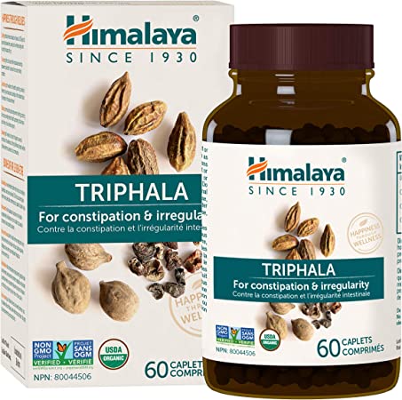 Himalaya Organic Triphala 60 Caplets for Constipation and Regularity, 688 mg, 2 Month Supply