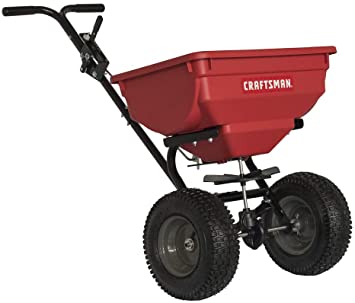 Craftsman CMXGZBF450532 85-Pound Push Broadcast Spreader, Red/Black