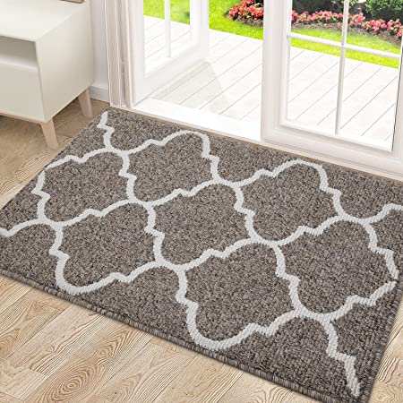 OLANLY Indoor Door Mat, 24x36, Non-Slip Absorbent Resist Dirt Entrance Mat, Washable Low-Profile Inside Floor Mat Doormats for Entryway, Brown