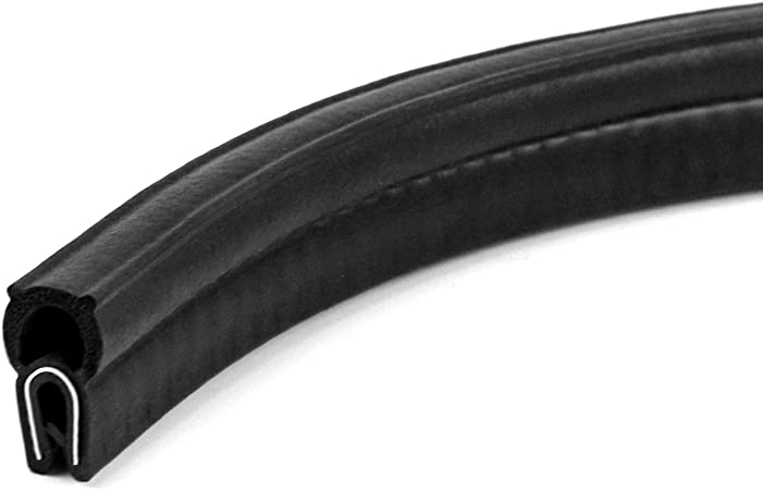 QWORK 20 Feet EPDM Rubber Trim Seal with Top Bulb, Fits Edge 1/16" to 1/8"