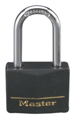 Master Lock 141DLF Solid Brass Padlock, Black Cover, 1-9/16-Inch, 1-1/2-Inch Shackle