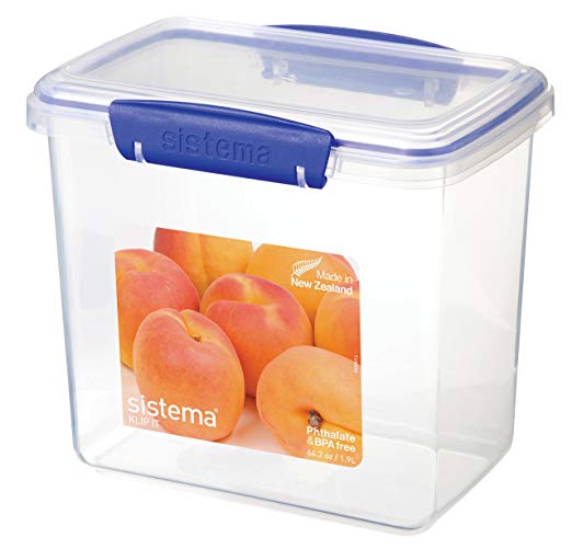 Sistema 1680 Klip It Collection Rectangle Food Storage Container, 64.2 Ounce