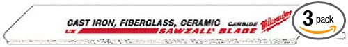 Milwaukee GIDDS2-2488111 9" Tungsten Carbide Sawzall Blades, 3-Pack