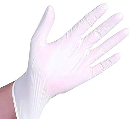 Safeguard Nitrile Food Grade Gloves - Latex Free, Powder Free, 100 Count, White Size Medium