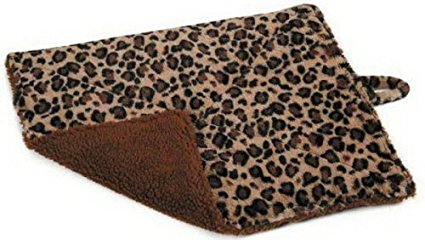 Slumber Pet Reversible Brown & Black Leopard Print & Berber Fleece Warm Thermal Pet Cat Mat Bed 21.5"L X 18"W