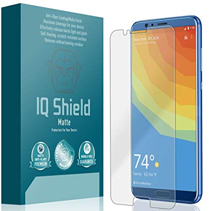 Huawei Honor View 10 Screen Protector, IQ Shield Matte Full Coverage Anti-Glare Screen Protector for Huawei Honor View 10 Bubble-Free Film