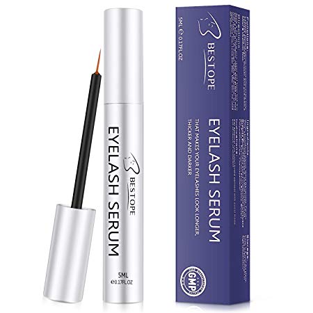 Eyelash Growth Serum,BESTOPE 2019 Newest Natural Brow Lash Enhancer(5ML),Nourish Damaged Lashes and Boost Rapid Growth for Any Kind of Lash and Brow in 20 Days