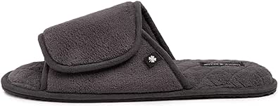 Lucky Brand Mens Terry Open Toe Slippers with Memory Foam