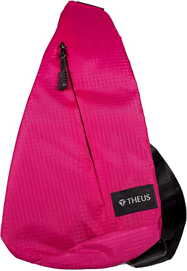 Theus Small Light Outdoor Sling Bag Anti Theft Water Resistant (Pink)