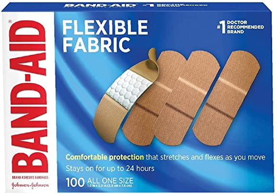 Flexible Fabric Adhesive Bandages, All One Size