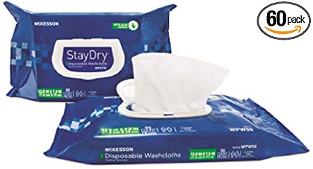 McKesson StayDry Wipes / Washcloths - Case of 600 (12 Packs of 50)