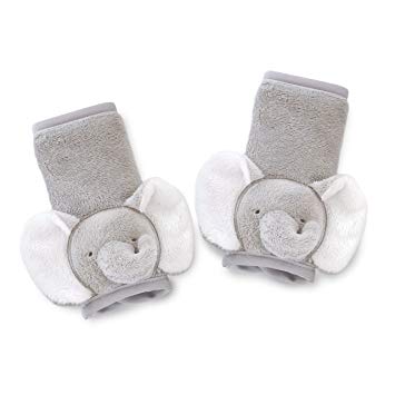 Carter's Plush Strap Covers, Animal Elephant, Grey/White