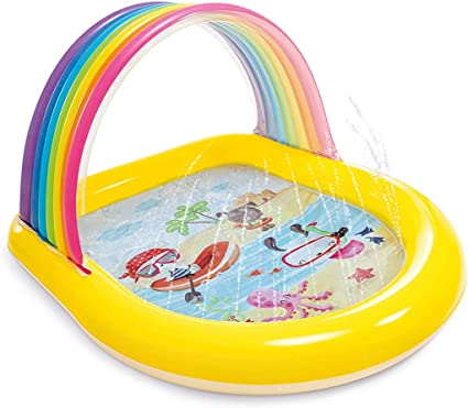 Intex Rainbow Arch Spray Pool, Infltable Kids Pool, for Ages 2