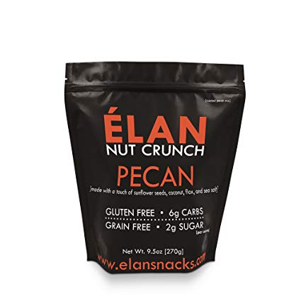ELAN Roasted Candied Pecans Lightly Salted Granola - Paleo Low Carb Keto Treat - Healthy Nut, Seed, Coconut and Ground Flax Cereal - Paleo Low Carb Keto Dessert Treat (9.5 Oz Travel Mini Bag)