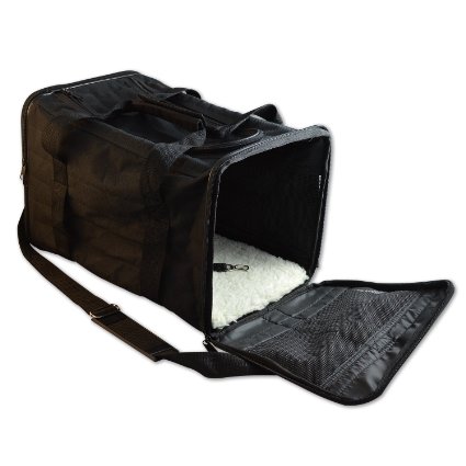 PetsNall Soft-Sided Pet Carrier Bag - Black Airline Approved