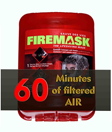 Emergency Escape Mask for Industrial and Urban Survival - Protects for 60 Min Against Smoke, Gas, & Fire Inhalation - By Firemask. Great for Home, Office, Truck, High Rise Buildings. Get Peace of Mind Now!