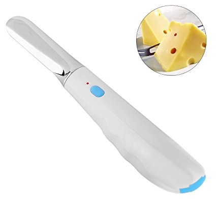 JmeGe Heated Butter Knife for Melting/Cutting/Spreading Butter Cheese Honey Jam Ice Cream,Fast Heating Up with Food Grade Material & Rechargeable Lithium Ion Battery for Breakfast Or Dinner