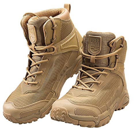 FREE SOLDIER Men's Tactical Boots 6 Inches Lightweight Combat Boots Durable Hiking Boots Military Desert Boots