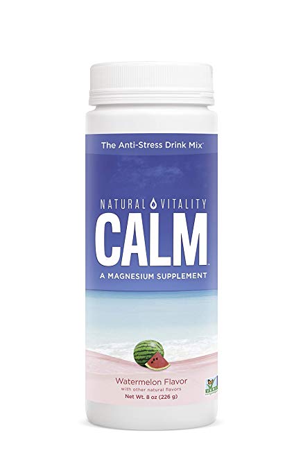 Natural Vitality Calm, Magnesium Supplement, Anti-Stress Drink Mix Powder, Original, Watermelon - 8 Ounce