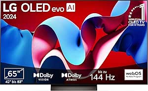 LG OLED65C47LA TV 65" (165 cm) OLED evo Fernseher (α9 Gen7 4K AI-Prozessor, Dolby Vision, bis zu 120Hz) [Modelljahr 2024]