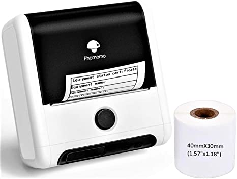 Phomemo-M200 Label Maker - 3 Inch 80mm Bluetooth Thermal Label Printer for Android & iOS System for Labeling, QR Code, Barcode, Mailing, Images and More Use for Small Business,Retailing- White