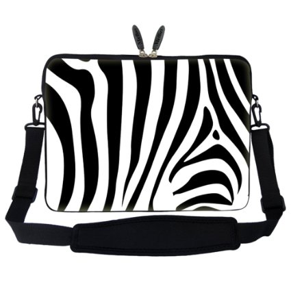 15 156 inch Zebra Stripe Design Laptop Sleeve Bag Carrying Case with Hidden Handle and Adjustable Shoulder Strap for 14 15 156 Apple Macbook Acer Asus Dell Hp Sony Toshiba and More