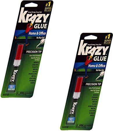 ELMERS Krazy Glue Instant Crazy Glue Home & Office Gel 0.07 Oz (Kg82648R) (2 New Version, Precision Tip)