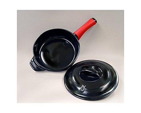 3 Piece 10'' Ceramic Skillet with Cover & Handle Pot Holder
