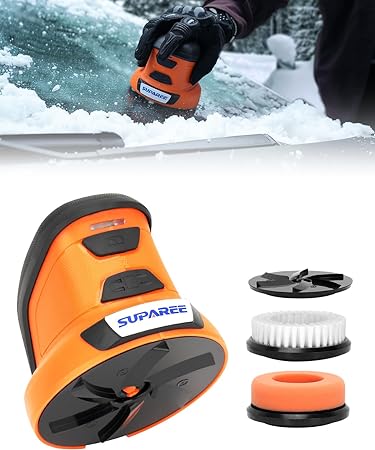 SUPAREE Car Ice Scraper 3 in 1 Electric Ice Scraper for Car Windscreen Electric Car Cleaning Tools Snow Remover Non Scratch Cordless Handheld USB Rechargeable for Car Window