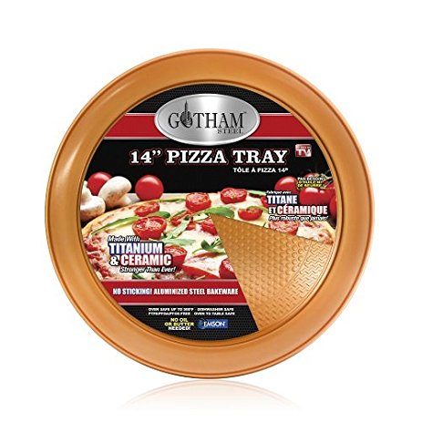 Gotham Steel 1720 Pizza Pan Tray, Large, Copper