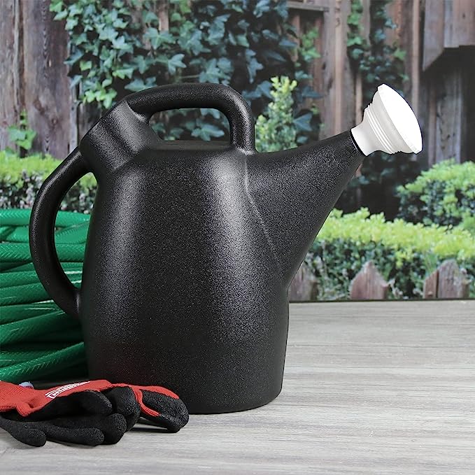 Chapin International 47998: 2-Gallon Tru-Stream Outdoor and Indoor 100% Recycled Plastic Watering Can, Removable Nozzle, Black
