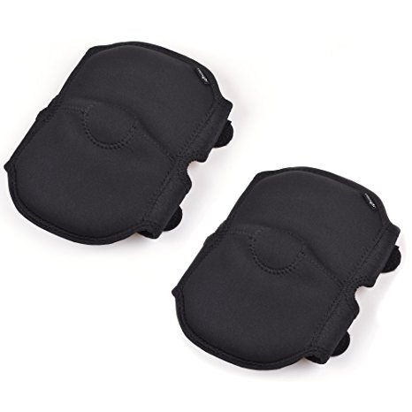 COSMOS 1 Pair Neoprene Keen Kneening Pad Flooring Kneepad with Fastening Strap for Home Gardener (BLACK)