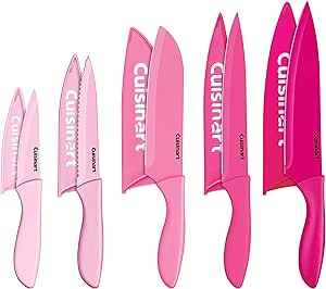 Cuisinart 10pc Ceramic Coated Color Knife Set - Pink for BCRF, C55-10PCPK