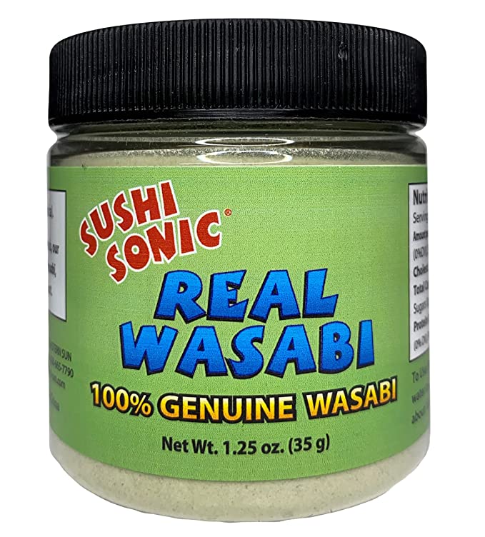 Sushi Sonic 100% Real Wasabi Powder, No Fillers, Non-GMO, Vegan, Use Authentic Wasabi Powder for Traditional Flavor, 1.25 oz jar